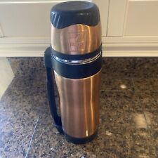 Vintage 7-11 / 7 ELEVEN GOLD STAINLESS STEEL THERMOS - Hot / Cold Coffee - NEW picture