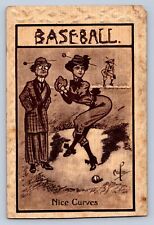 J96/ Baseball Postcard Comic c1910 Woman Pitcher Nice Curves Crosby 171 picture