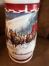 2010  Anheuser Busch  AB  Budweiser Holiday Christmas Beer Stein Clydesdales picture