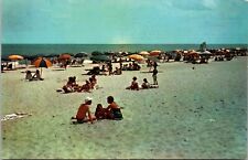 Sunny Beach Scene at Ocean City Maryland Vintage Postcard picture