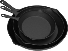 Frying Pans - Set of 3 Pre-Seasoned Cast Iron Skillets with 10-Inch, 8-Inch, and picture