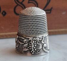 Old SIMONS BROTHERS Sterling Silver Thimble - Grape  - Sz 11 picture