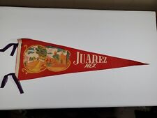 Vintage Juarez Mexico Landmarks Souvenir Felt Pennant 19