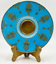 ANTIQUE COALPORT 5 3/4in GOLD ENCRUSTED TURQUOISE PLATE OR SAUCER  picture