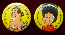 Vintage Original 1960s Murraymints Pin Badge x 2 The Too Good To Hurry Mints picture