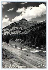 1952 View Of Castle Rock Gallatin Canyon Bozeman MT Johnson RPPC Photo Postcard picture
