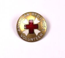 1923-41 Volunteer Nurse's Aide Red Cross Enamel Brass Pin picture