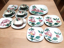 VINTAGE REDWING POTTERY LEXINGTON ROSE MIXED PIECES DINNER BREAD CUPS & SAUCERS picture