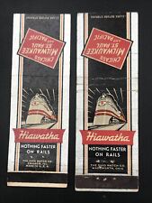 2 Vintage Hiawatha CMStP&P Nothing Faster On Rails  Railroad Matchbook Covers picture