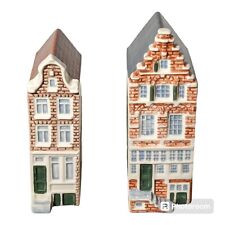Lot Of 2 Royal Goedewaagen Poly Delft Amsterdam Ceramic Mini Canal House Figures picture