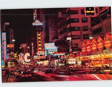 Postcard Glows at Night at the Golden Mile of Nathan Road Hong Kong picture