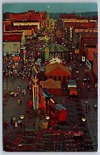 Keokuk Iowa~Main Street~World's Largest Street Fair~Midway Rides Night Lights~PC picture