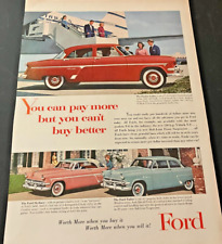 1950s Ford Skyliner, Fordor, Tudor - Vintage Original Color Print Ad / Wall Art picture