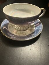 Vintage Napcoware Japan Teacup and saucer C-6912  Iridescent Finish, very nice picture