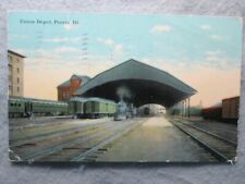 Antique Union Depot, Peoria, Illinois Postcard 1912 picture