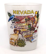 NEVADA MAP FROSTED SHOT GLASS SHOTGLASS picture