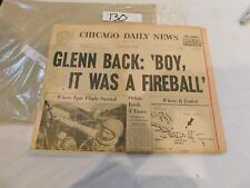 130*** Astronaut J Glenn Historic Earth Orbit Newspaper 1962 only Section on Him picture