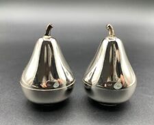 Vintage Chrome Pear Shaped Salt & Pepper Shakers Approximately 2