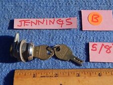 1930s 1940s O.D. Jennings ?? Lock & Key 5/8 inch - Bell Lock 1 OD 922 - 2 keys picture
