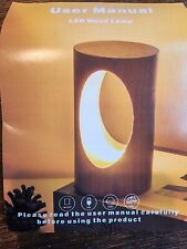 LONRISWAY Small LED Wood Table Lamp, Bedroom Bedside Night Light picture