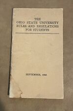 Vintage Ohio State University Rules Booklet 1933 picture