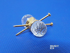 pre own swarovski mini knitting needles figurine,gold trim picture