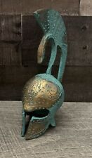 Vintage Grecian Spartan Troy Athenian Brass Bronze Snake crest greek Helmet picture