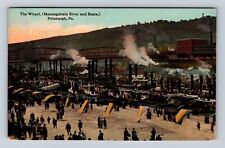 Pittsburgh PA-Pennsylvania, The Wharf, Monongahela River Vintage Postcard picture