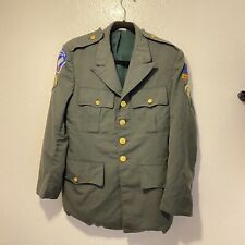 US. ARMY DRESS GREEN UNIFORM COAT 1st Armored Div. Old Iron Sides  Sz. 38R picture