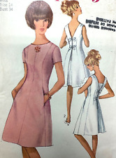 Vintage 1960s Pattern A-LINE Tie Back Dress Pattern Simplicity 6434 Sz14 B34 picture