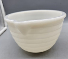 Glass Mixing Bowl White Milk Glass Ribbed unmarked picture