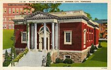 Mayne William's Public Library Johnson City Tennessee TN Vintage Linen Postcard picture