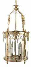 French Louis XVI Style Dore Bronze Gilt Brass Lantern Chandelier Foyer Hall picture