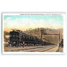Rare NORFOLK & WESTERN Electric Loco Railroad Train Postcard 1920s Bluefield WV picture