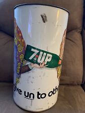 1960’s Vintage 7-Up “Give Un To Others” Metal Trash Can picture