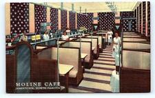 JAMESTOWN, ND North Dakota ~ MOLINE CAFE c1950s Roadside Linen Postcard picture