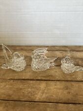 Vintage SILVESTRI Birds Hand Spin Blown Glass Set Of 3 Christmas Ornaments picture