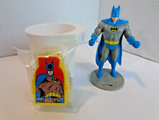 Vintage 1988 Burger King DC Comics Batman Cup & Holder & 1982 Toothbrush Holder. picture