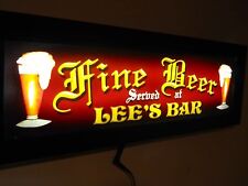 Large Led  LIGHTED CUSTOM BAR SIGN FINE BEER SERVED HERE PERSONALIZED picture