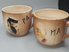 Brown County Ma and Pa Hillbilly Ceramic Coffee Mugs picture