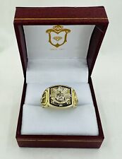 Vintage  14K Past Master Masonic Ring With Diamonds  picture