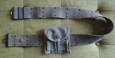 Original US Army WW2 Pistol Belt & M1 Carbine Pouch - 1945 Dated Pouch - OD#7 picture