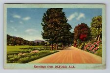 Oxford AL- Alabama, Scenic Greetings, Antique Souvenir, Vintage c1952 Postcard picture