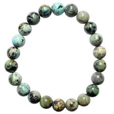 Premium CHARGED Natural African Turquoise Crystal 8mm Bead Bracelet + Charger picture