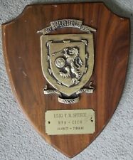 1980 USS Blakely FF-1072 Officer's Brass Presentation Plaque on Hard Wood Base picture