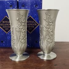 Two Royal Selangor Pewter Vases  S'Pores Scene 1885 - New in Box picture