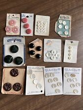 Lot Of Vintage/Antique Deadstock Buttons 60 Buttons On 12 Cards Shell, Plastic picture