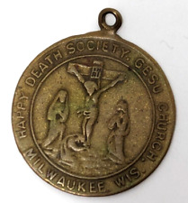 Vintage Happy Death Society Church Wisconsin St Joseph Pray for Us Medal PB23 picture