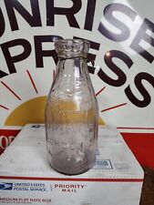 Rare Antique Bordens Milk Bottle Tin Top Early Embossed Rib Eagle Borden  picture