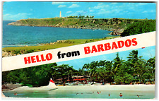Postcard Dual View Banner Card Hello From Barbados picture
